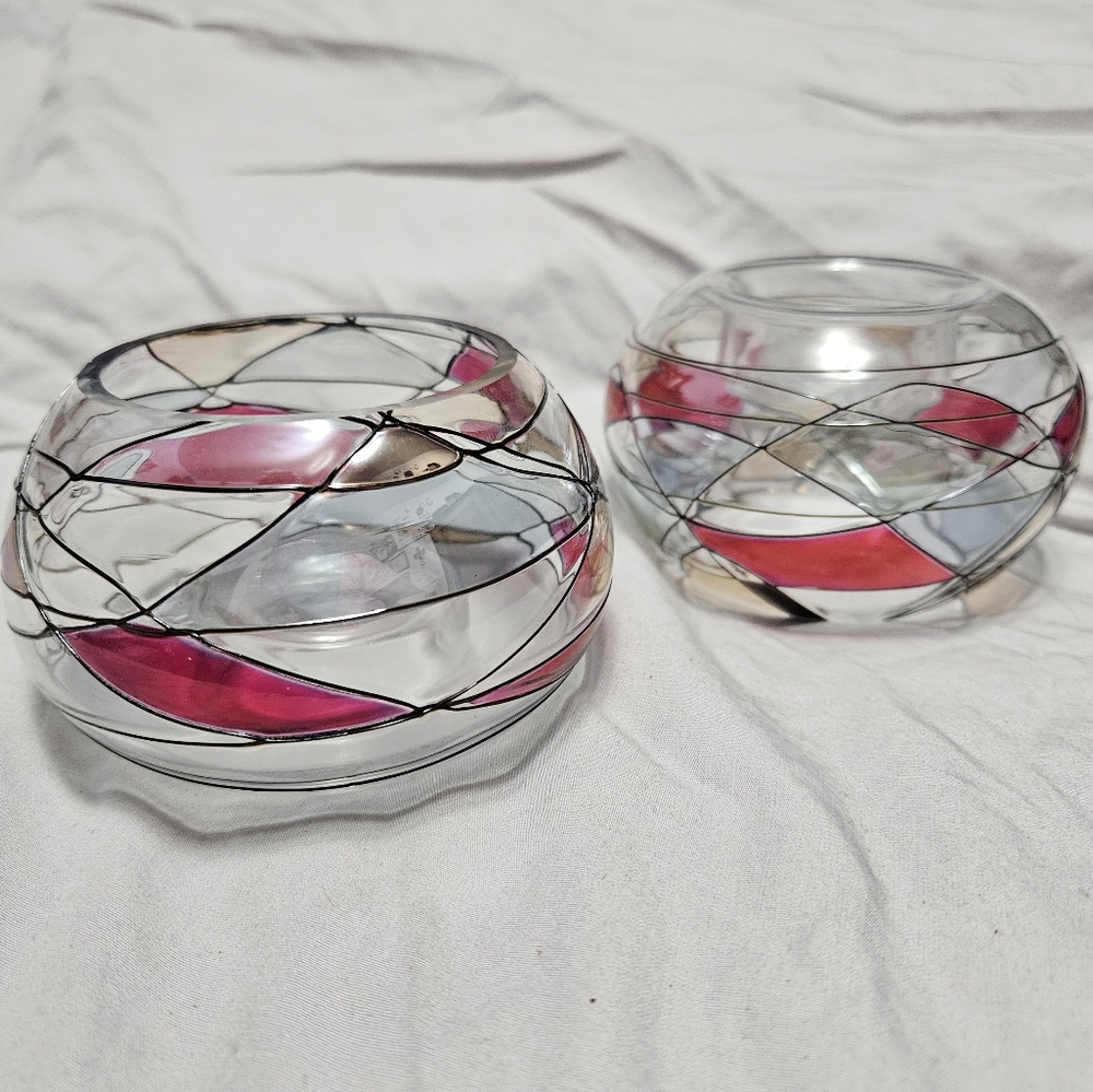 Partylite Mossic Bubble Tealight Holder x 2